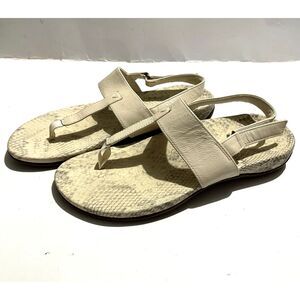Vionic Tala T strap Thong comfort sandals seafoam nappa leather beige women 9.5